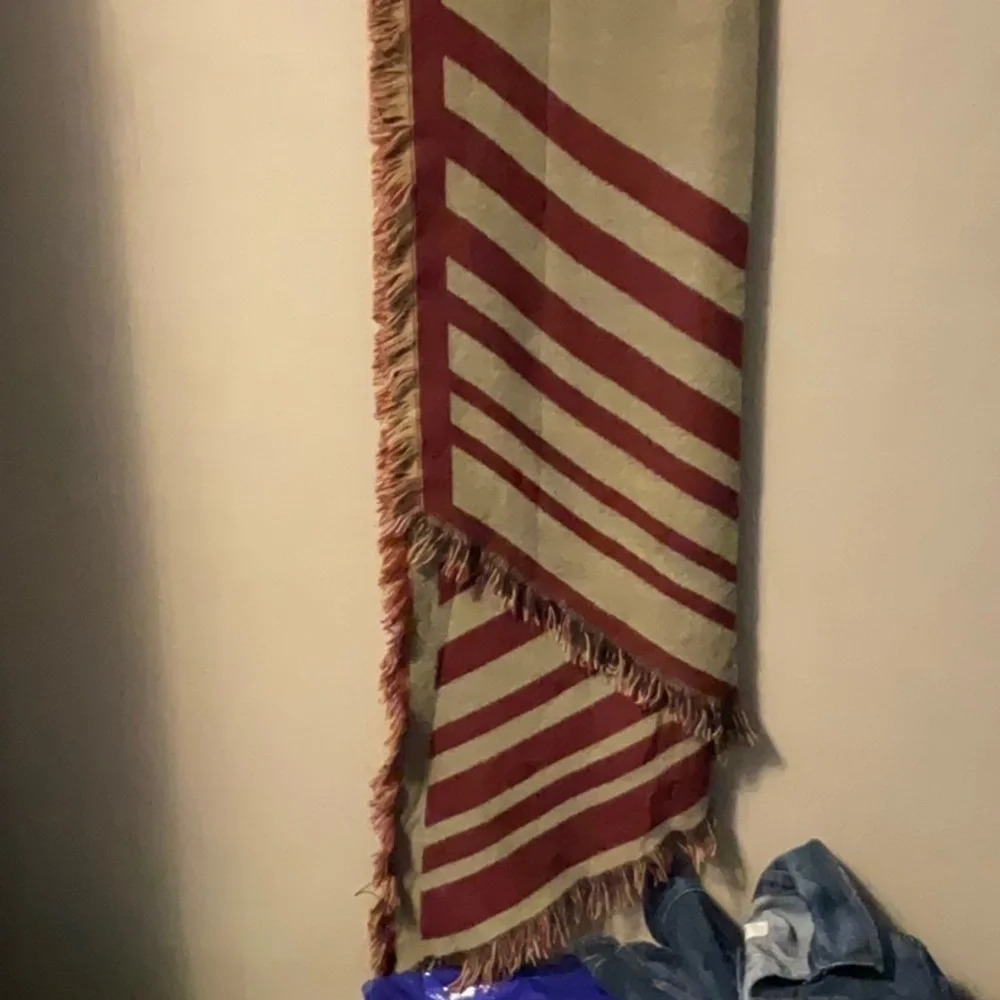 Striped Red and Beige Scarf